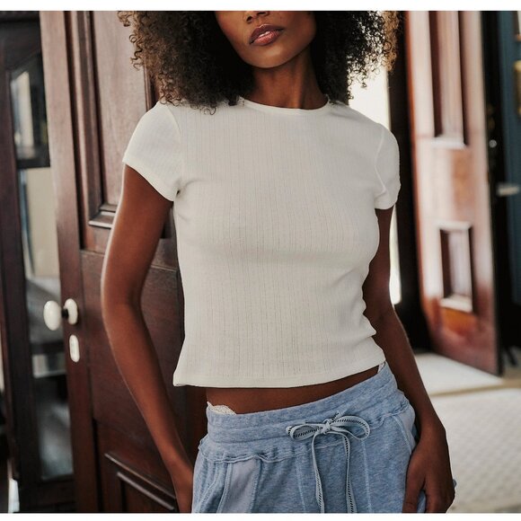 🆕 FREE PEOPLE Wait A Minute Wide Leg Lounge Pant / Soft Chambray - Picture 8 of 9